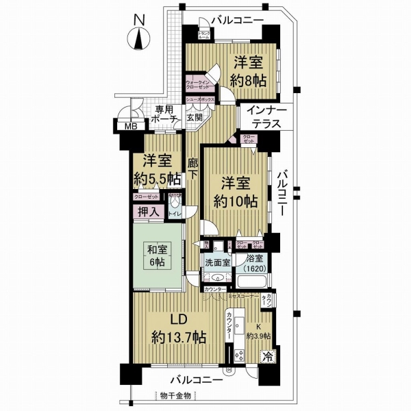 ビープレイス西棟の間取図