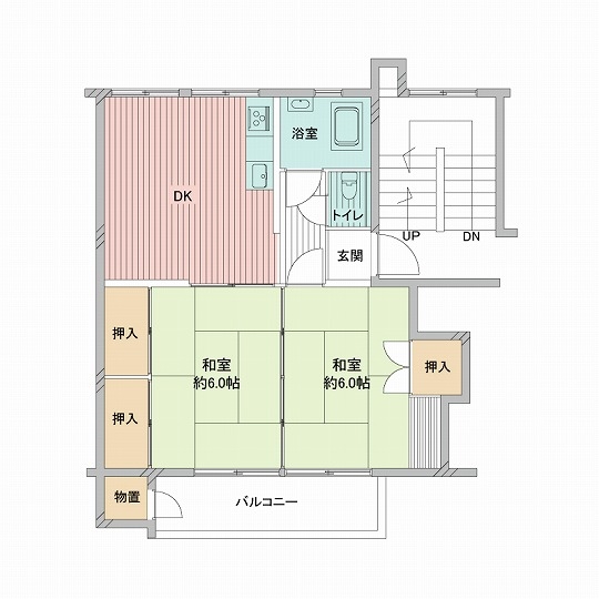 多摩川住宅ハー5号棟の間取図