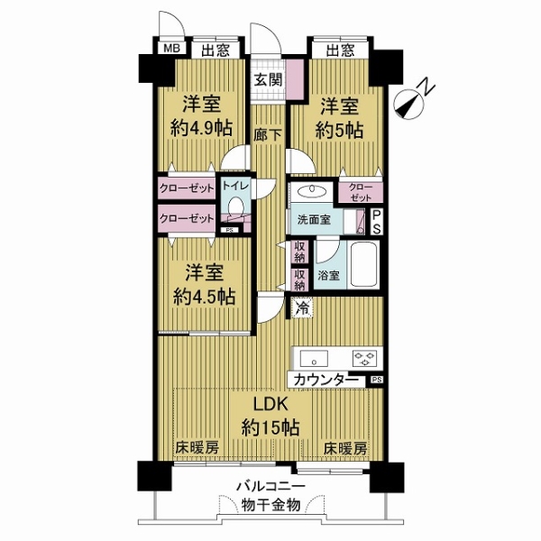 エンゼルブレッサ阿倍野松崎町の間取図
