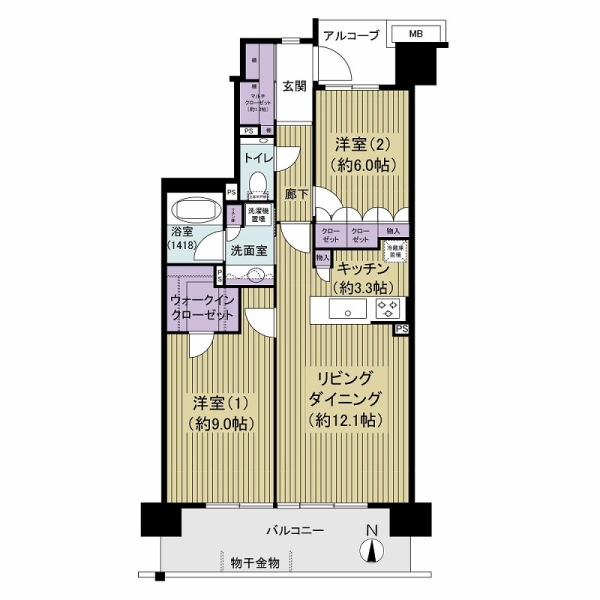 ルフォン一橋学園ラヴィアンカーサの間取図