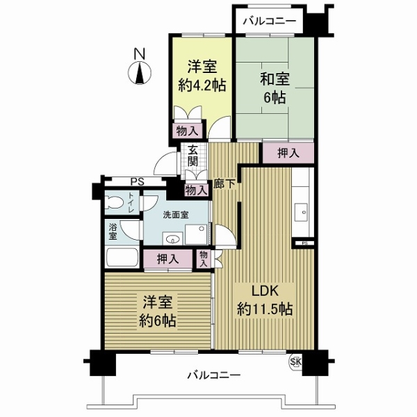 リバーサイドほんじょうの間取図