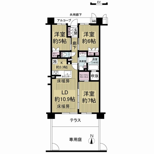 ルパルトネール京都御屋敷町の間取図