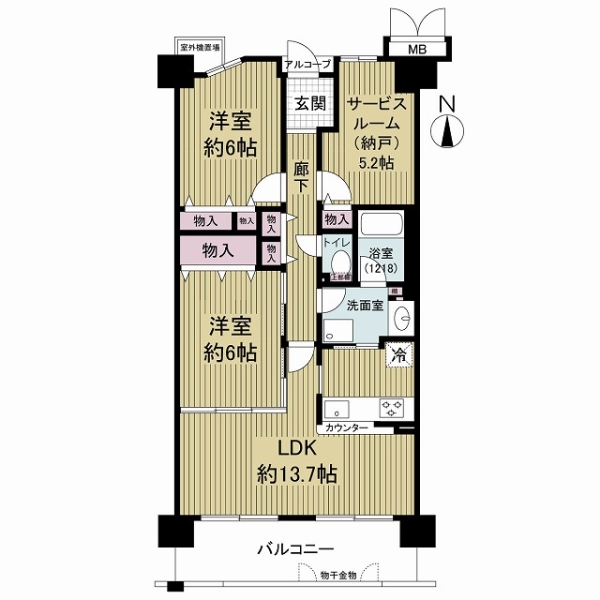 レックスコート都島の間取図
