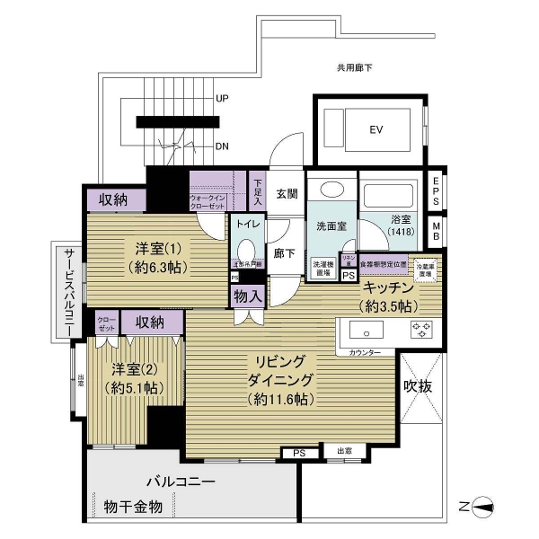 ガーデングラス亀戸の間取図