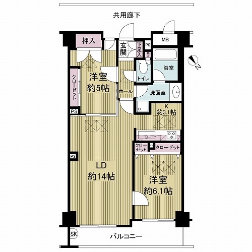 ヴァンコート弁天町磯路の間取図