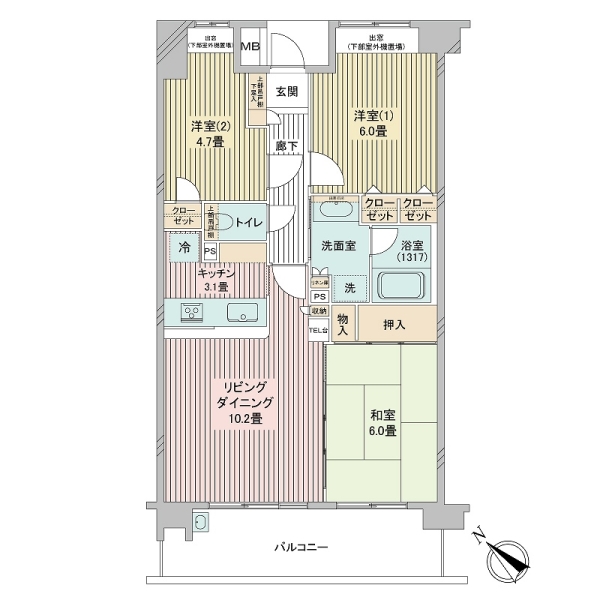 日神パレステージ川口並木の間取図