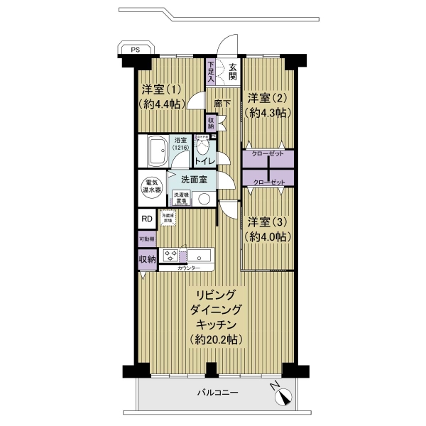 津田沼スカイハイツの間取図
