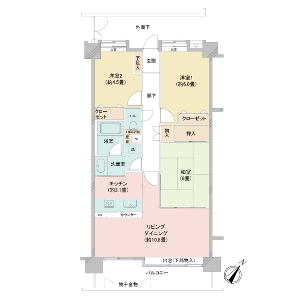 東久留米本町ガーデンハウスの間取図