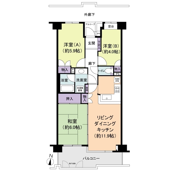 アーバンハイツ巣鴨Ｂ棟の間取図