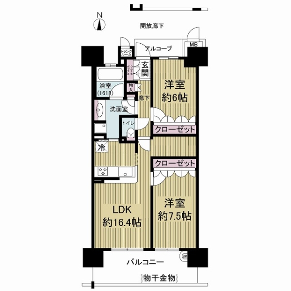 セントプレイス大阪ウィスタリアコートの間取図