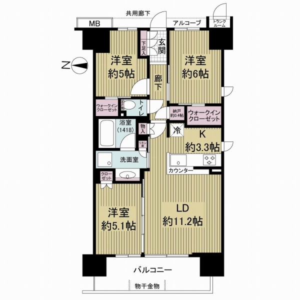 シティテラス鶴見緑地公園の間取図