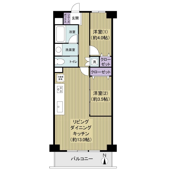 レインボー烏山の間取図