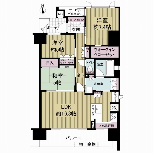 グランアッシュ谷町サウスヒルズの間取図