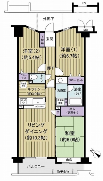バームステージ宮崎台の間取図