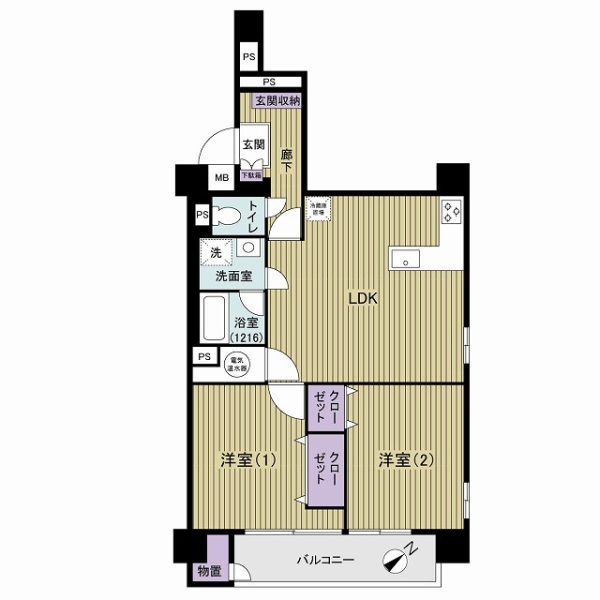行徳ニューグランドハイツB棟の間取図