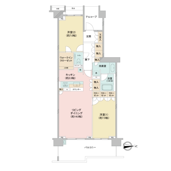 グランドメゾン東戸塚４番館の間取図