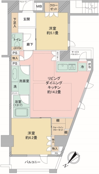 ピアース東京インプレイスの間取図