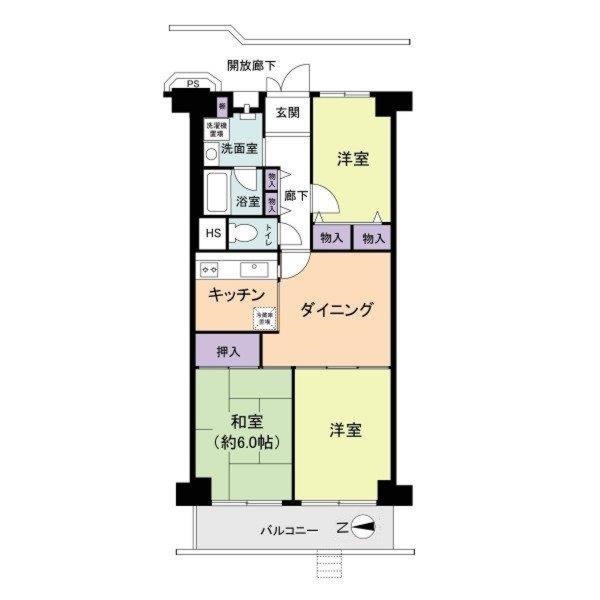 南千住スカイハイツ西の間取図