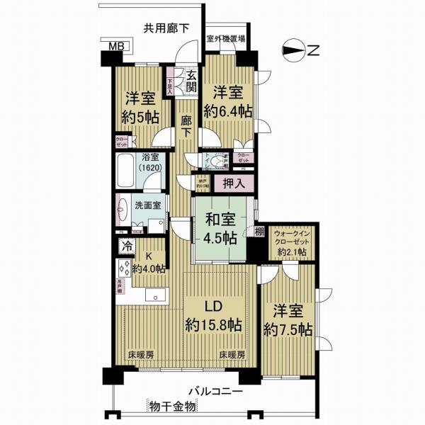 プラウド昭和楽園町テラスの間取図