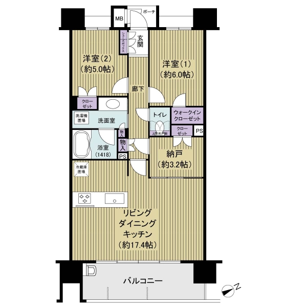 ＭＪＲ千早ミッドスクエアの間取図