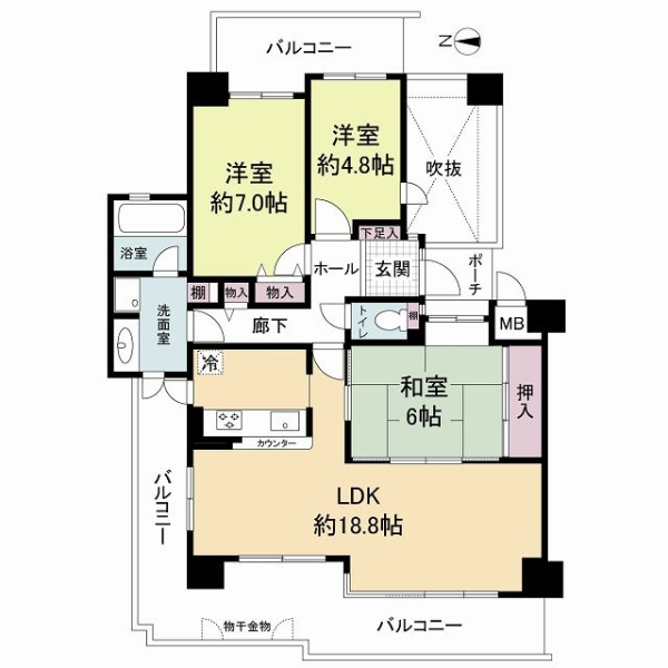 ラ・ビスタ宝塚サウステラス二番館の間取図