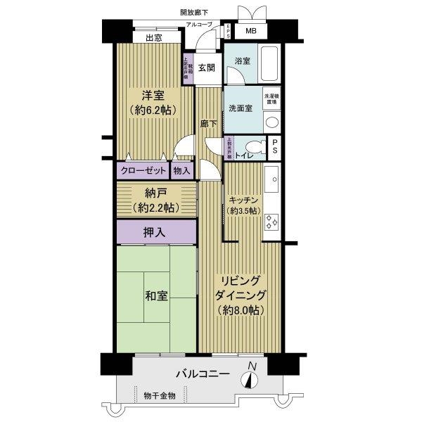 はなみずき通り北参番館の間取図