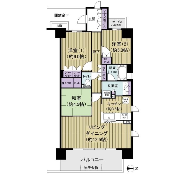 マークウィング川崎の間取図