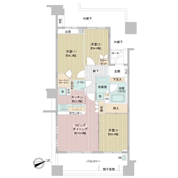 リアナシーコースト葛西の間取図