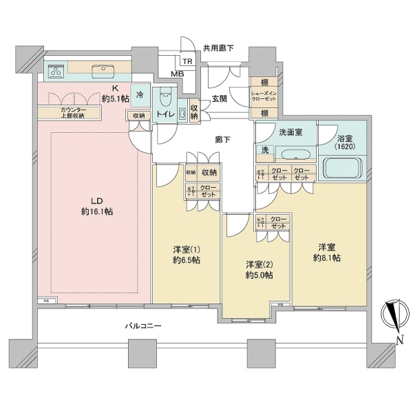 ＴＨＥ　ＴＯＷＥＲＳ　ＤＡＩＢＡ　ＥＡＳＴの間取図