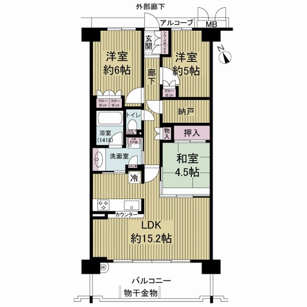 ファインシティ甲子園ノースレジデンスの間取図
