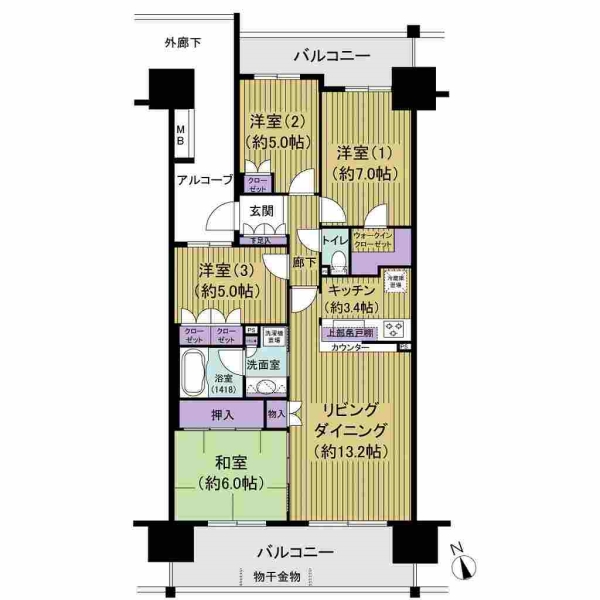 ユトリシア弐番街の間取図