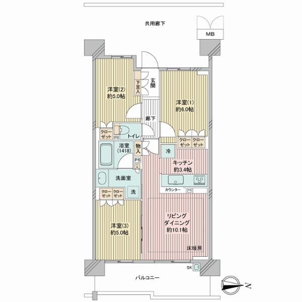 プレミストひばりが丘の間取図