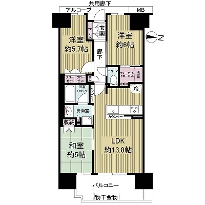 ル・サンク守口の間取図