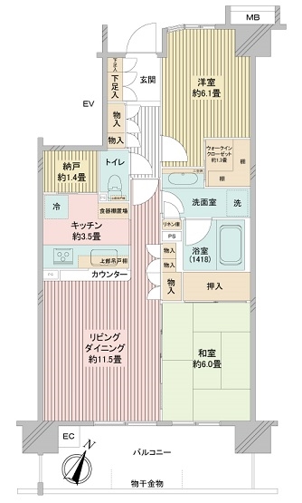 パークシティさいたま北ブライトレジデンスの間取図