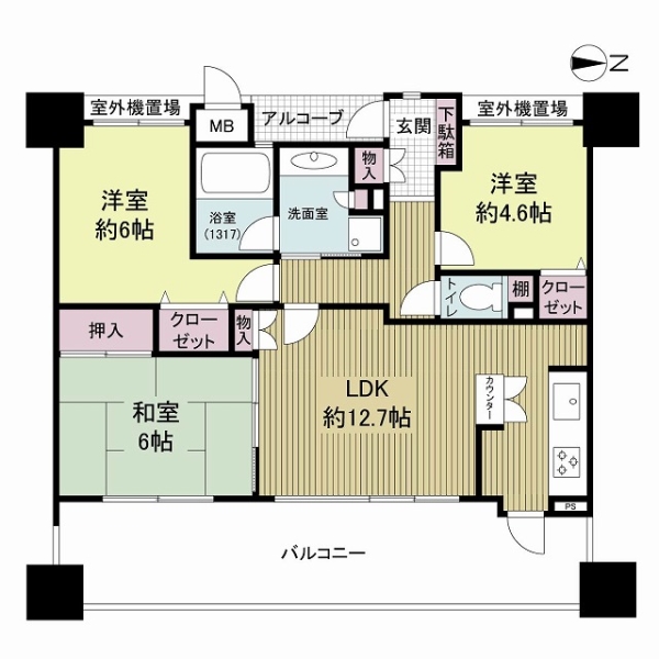シャルマンフジ鴻池新田グランフォーラムの間取図