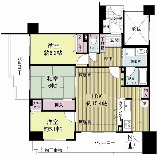 グラン・コート西七条の間取図