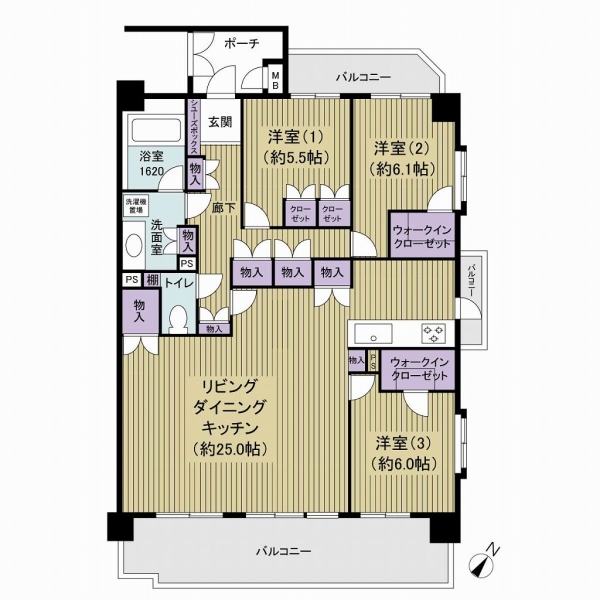 サンジュール西新の間取図