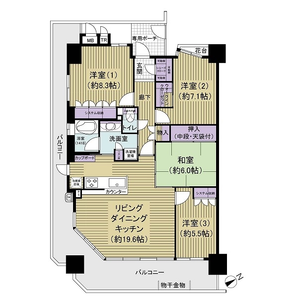 ウィズグラン泉ヶ丘の間取図