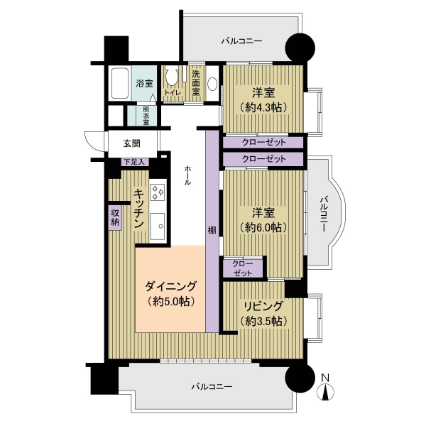 ロイヤルマンション六本松の間取図