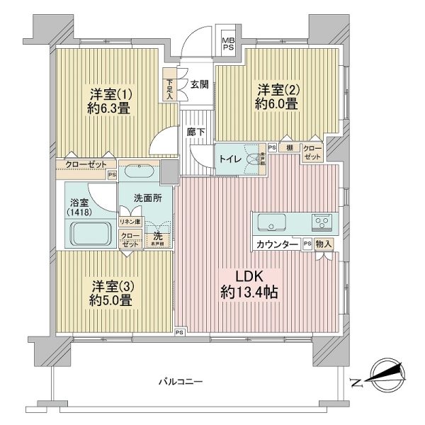 クリオ横浜シーサイドの間取図