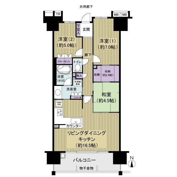 レーベンスクエアリハート東京の間取図