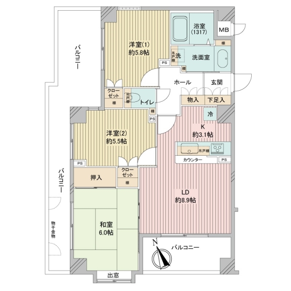 ネクステージ三鷹の間取図