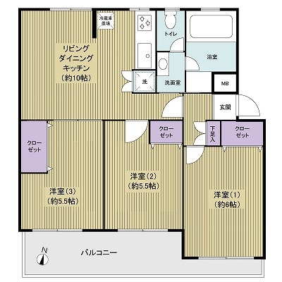 長津田団地16号棟の間取図