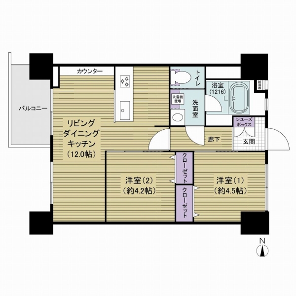 北砂四丁目住宅の間取図