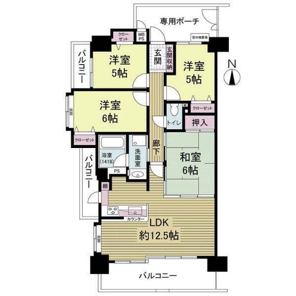ライオンズマンション相生の間取図