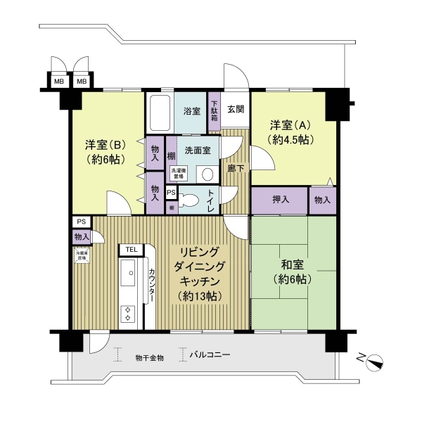 シティライフ野間レイクビューの間取図