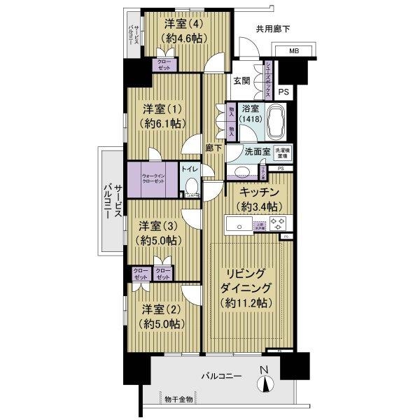 ルフォン扇大橋の間取図