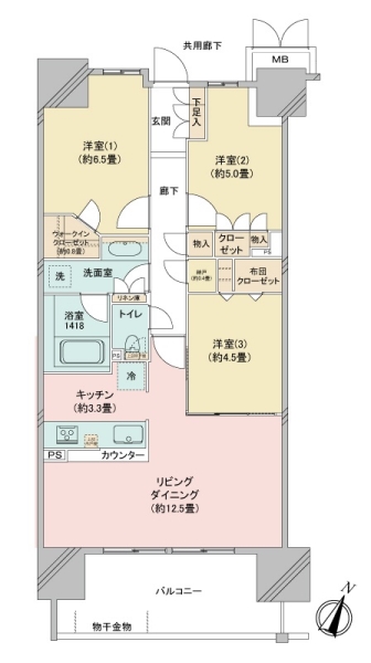 グレーシアシティ川崎大師河原の間取図