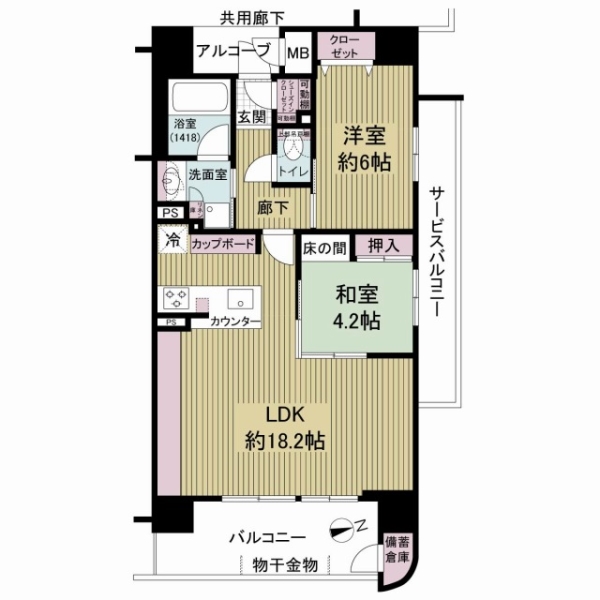 ラシュレ神戸三宮の間取図