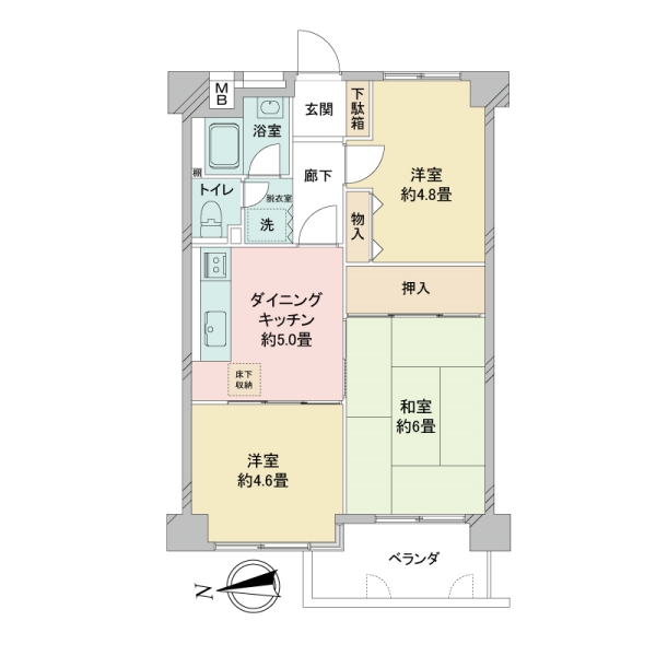 グリーンコーポお花茶屋の間取図